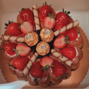 Chocoflan con Fruta
